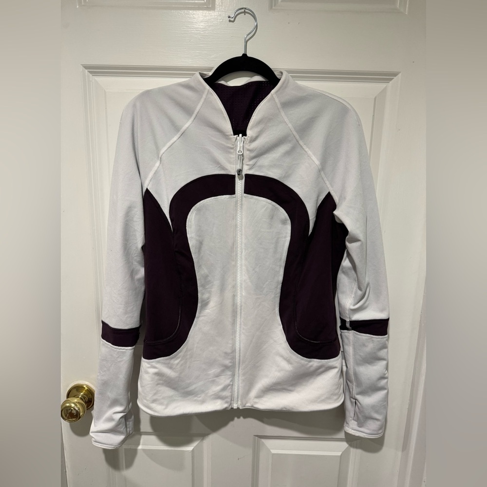 Lululemon Athletica White and Dark Purple reversible Jacket